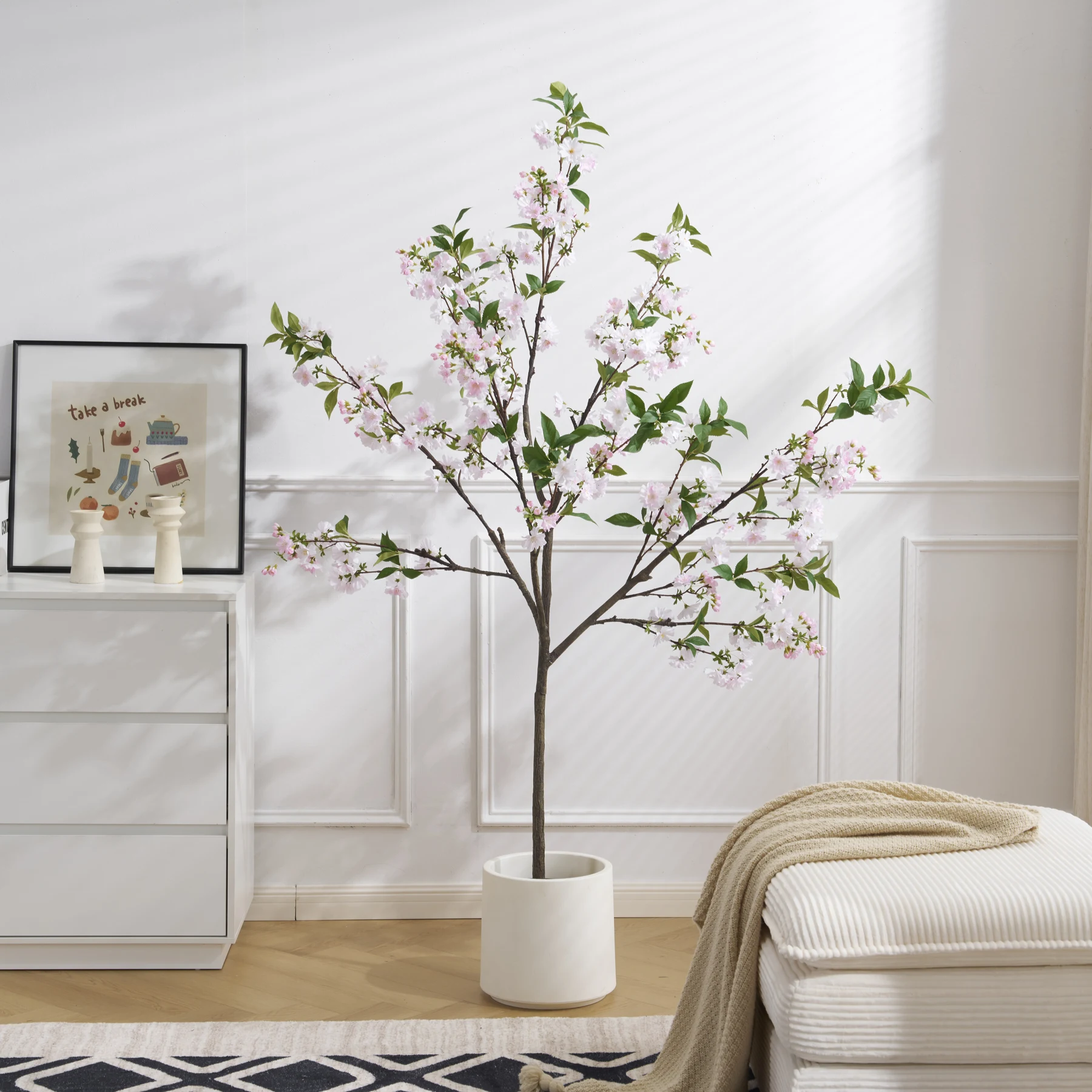 観葉植物 フェイク 180cm 八重桜 フェイクグリーン 人工観葉植物 大型 水性塗料 造花 ホテル インテリア リアル おしゃれ お祝い 樹 木 室内