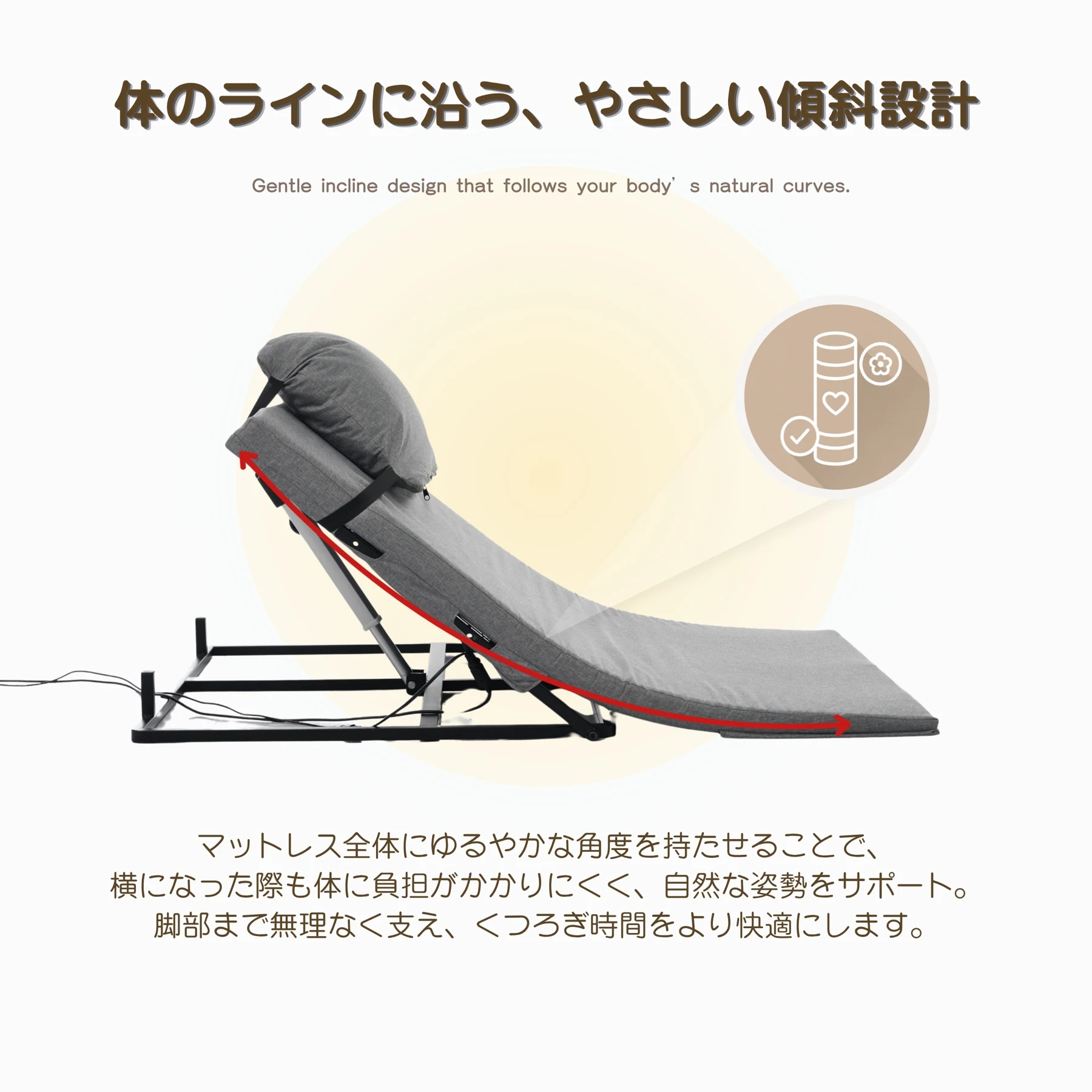 75*125cm 電動マット サイズ 電動リクライニングマット 電動ベッド 折りたたみベッド 電動 リクライニングベッド 2°~70°角度調整 ベッド シングル 無段階 家庭用 組立簡単 高さ調節 角度調整